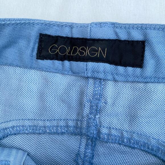 New Goldsign Junebug Robyn Blue Flat Front Mid Rise Jean Denim Shorts Size 28 - Picture 3 of 6
